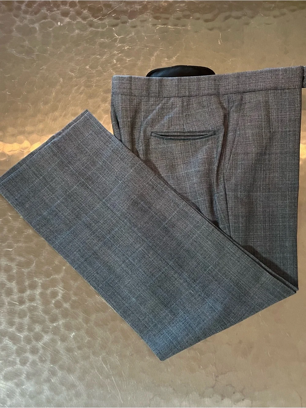 Vintage Hart Schaffner Marx 3-Piece Glen Plaid Suit 36W Peak Lapel